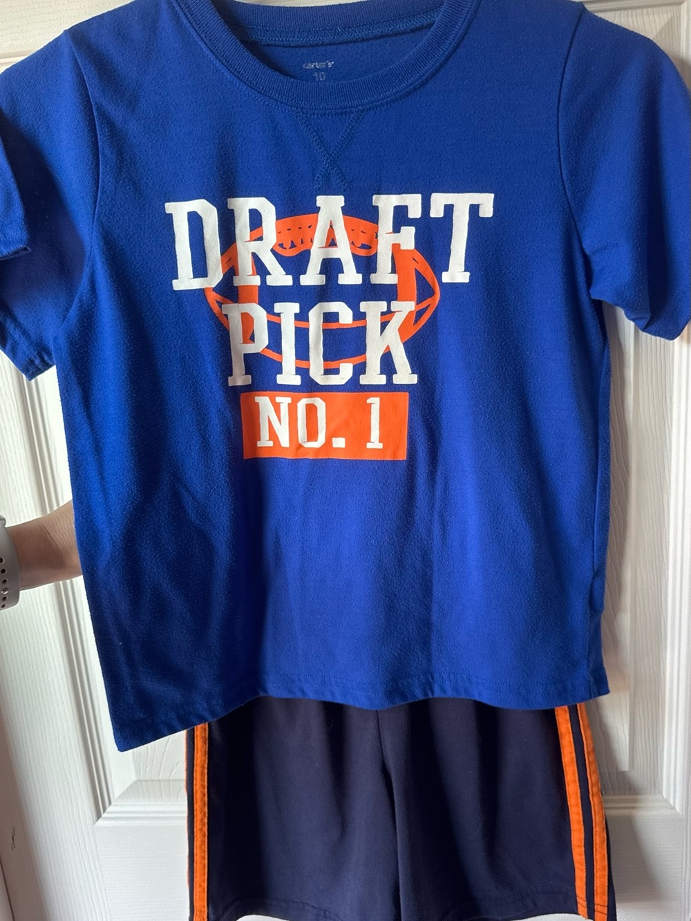 Carter's Royal Blue and Orange 'Draft Pick No.1' Pajama Set